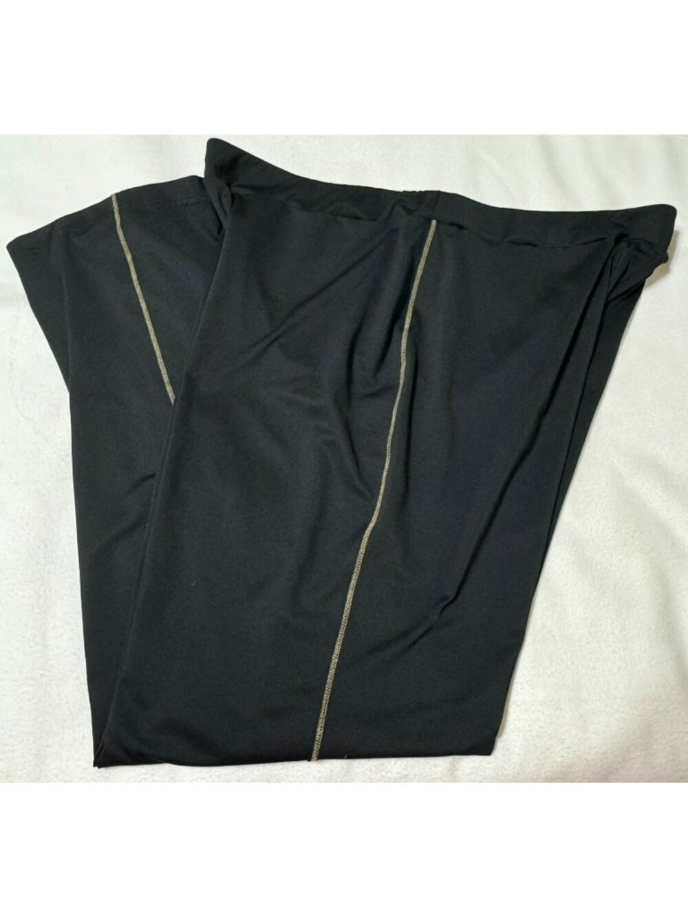 Zenergy By Chicos Black Fitness Pants Size 1 Contrast Stitching Hidden Pocket